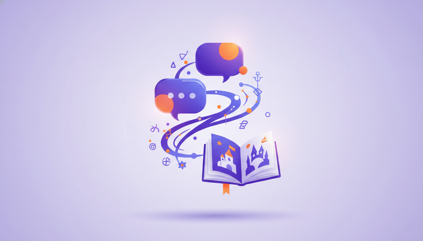 Fabularius.ai - Chatbot and storyteller illustration